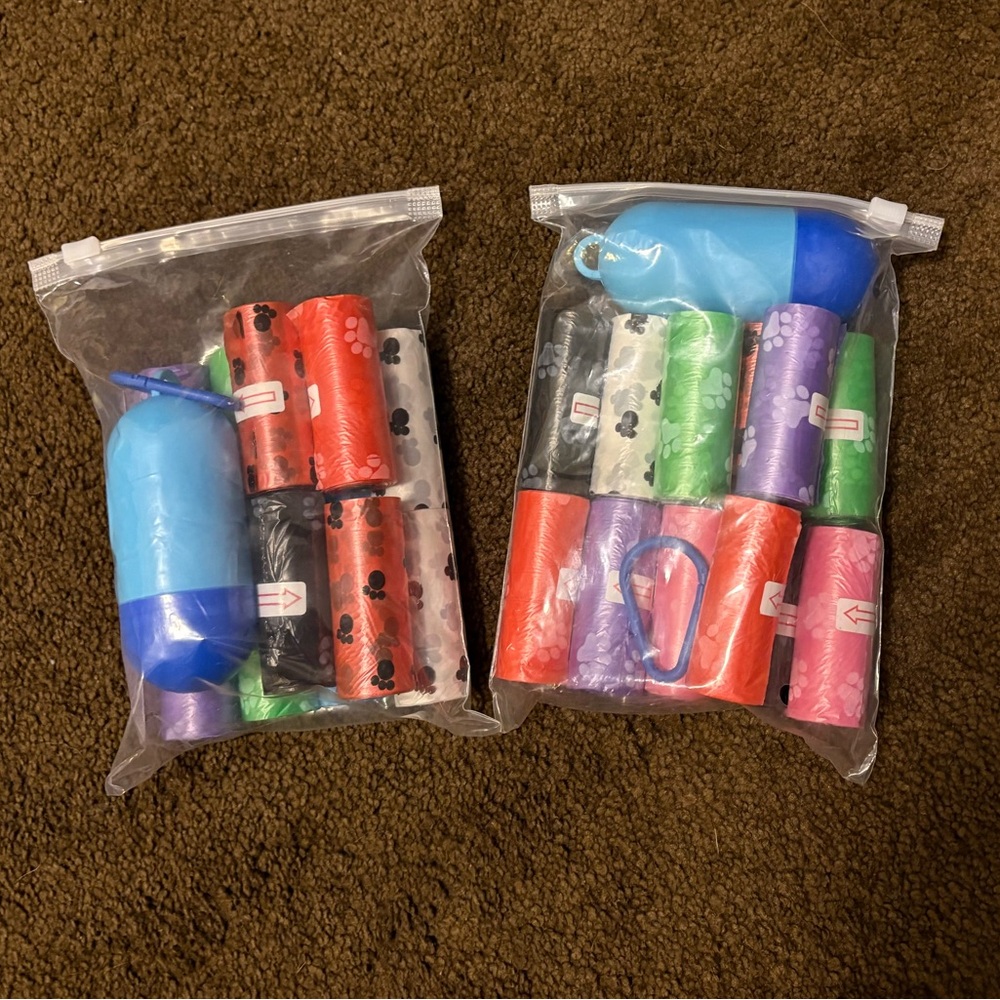 2 Dog Waste Bag Dispensers with 24 packs of Bags